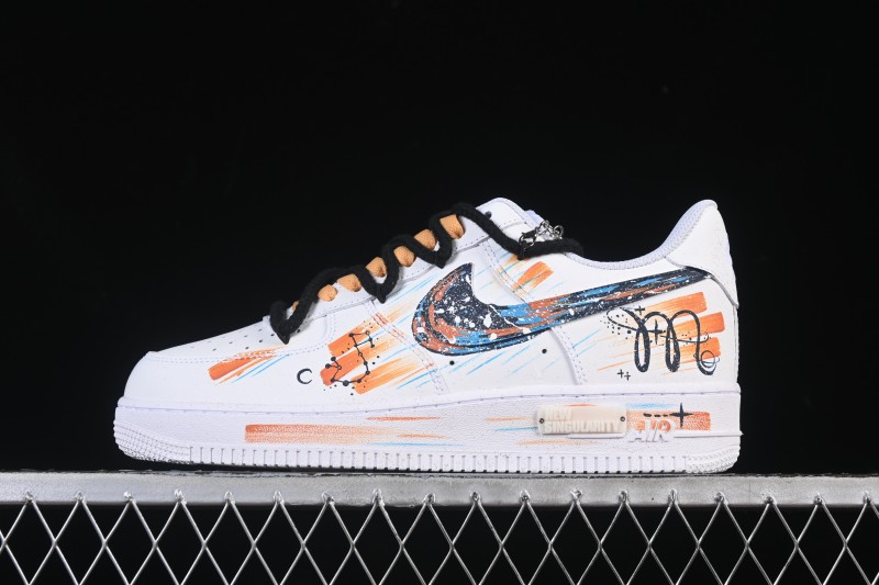Nike Air Force 1 '07 Low Hand-Painted Zodiac Scorpio Canvas Sneakers - 10241122