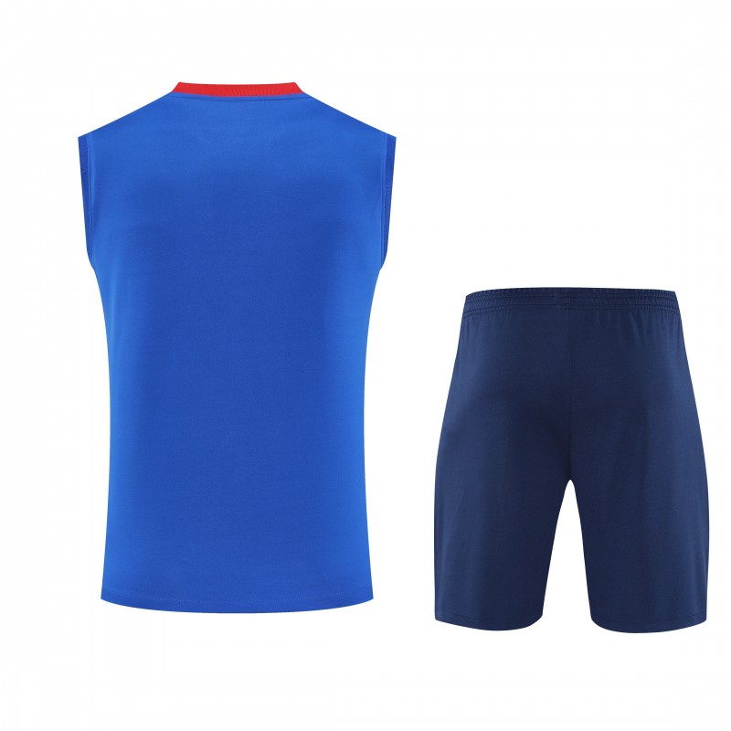 25/26 PSG Red/Blue Vest Jersey+Shorts