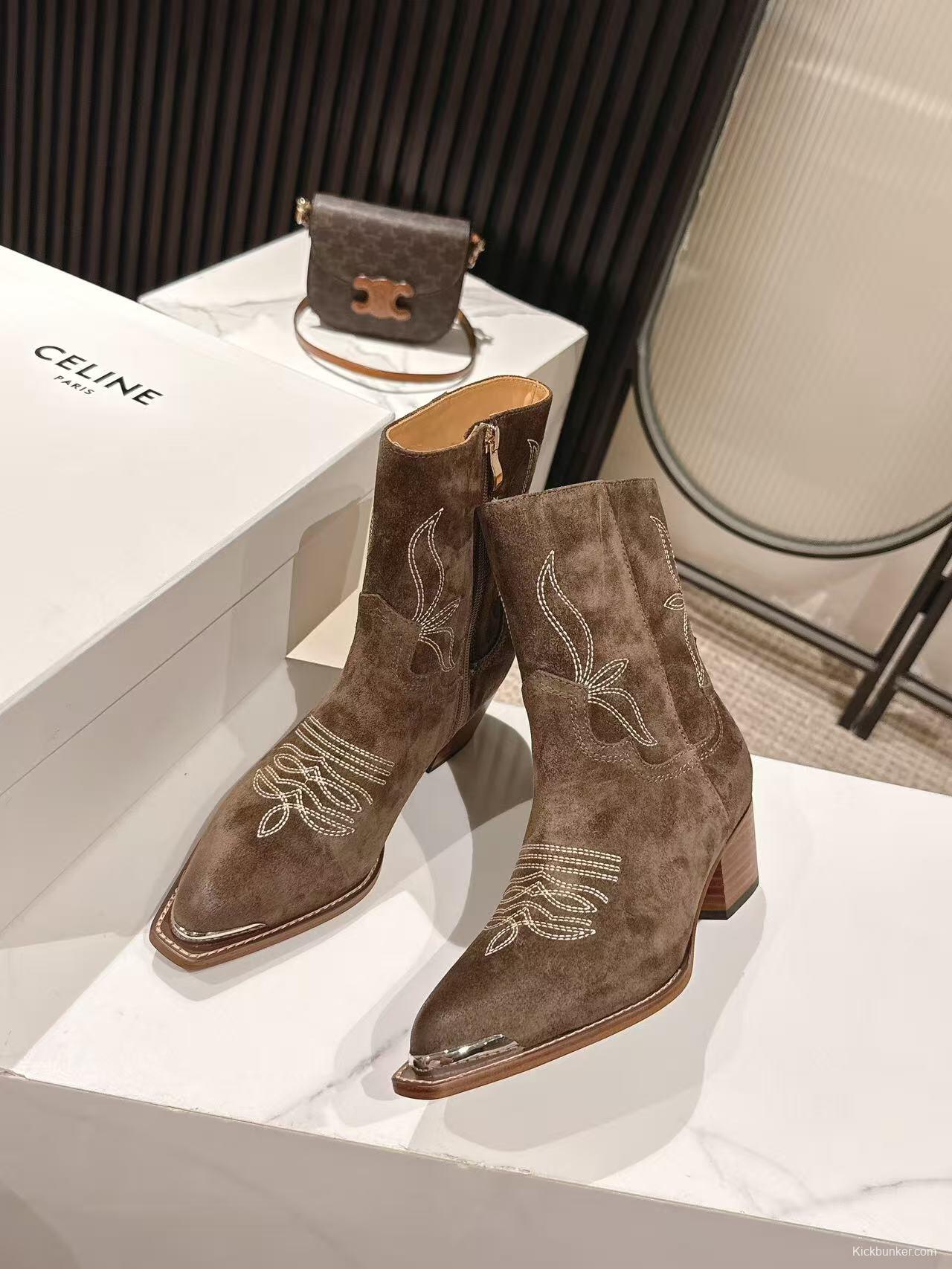 CELINE Fall/Winter 2025 Retro Fashion Ankle Boots - LY00440