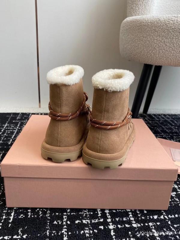 Miu Miu 2025 SS Lace-Up Snow Boots - AS00310
