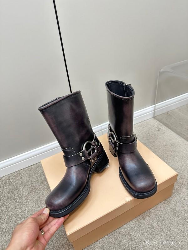 Miu Miu Fall/Winter 2025 Limited Edition Punk Style Martin Boots - LY00500