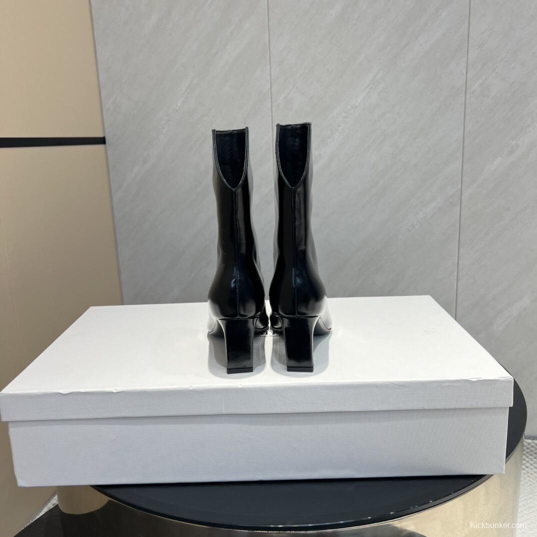 Khaite 2025/SS Fashion Square Toe Slip-On Ankle Boots - KFY00390