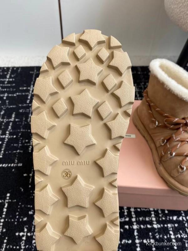 Miu Miu 2025 SS Lace-Up Snow Boots - AS00310