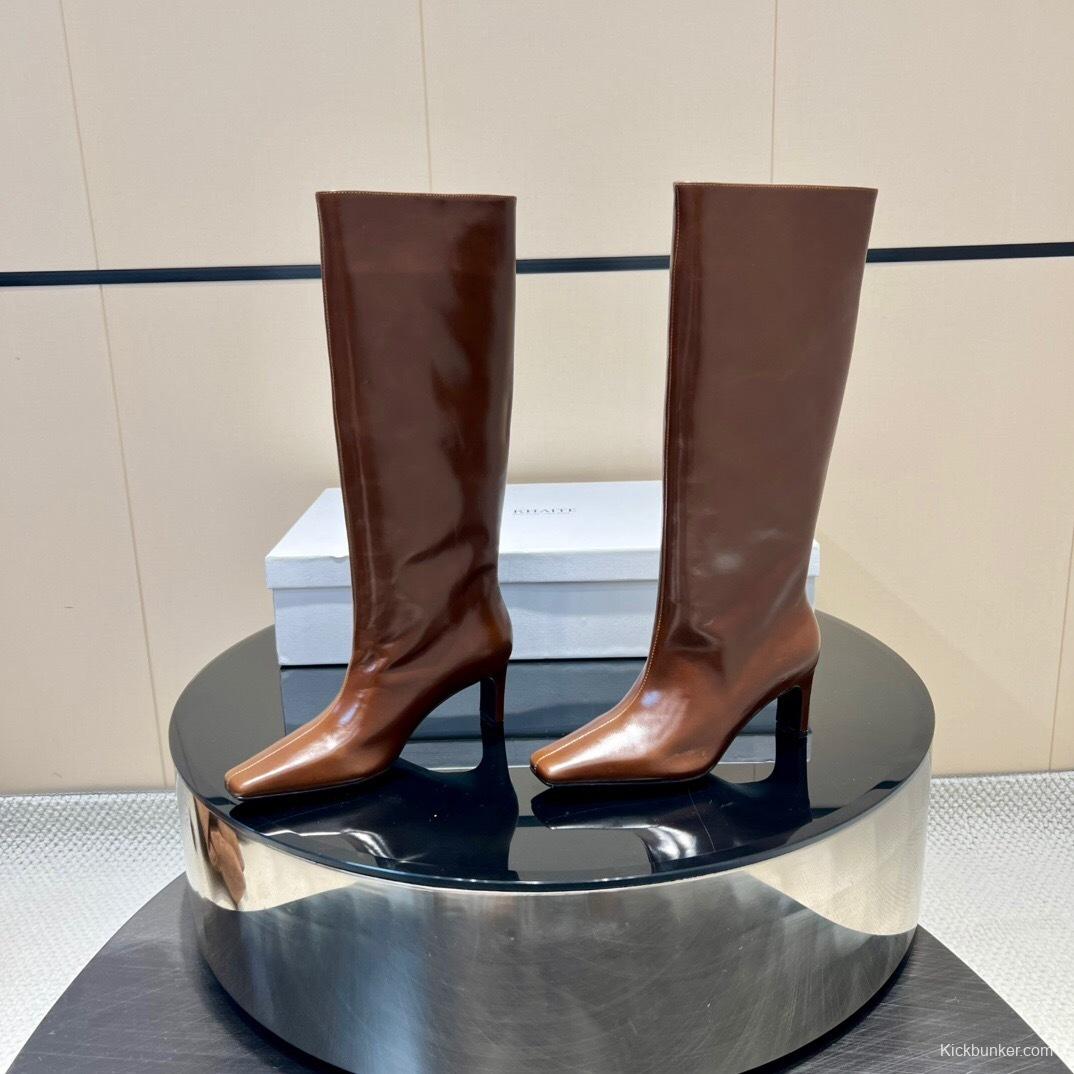 Khaite 2025 SS Square Toe Slip-On High Boots - KFY00490