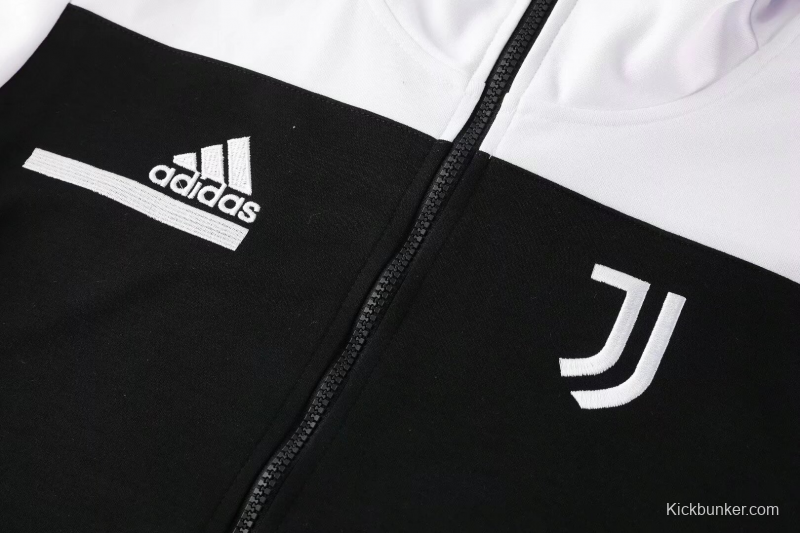 25/26 Juventus Hoodie White/Black Full Zipper Jacket +Long Pants