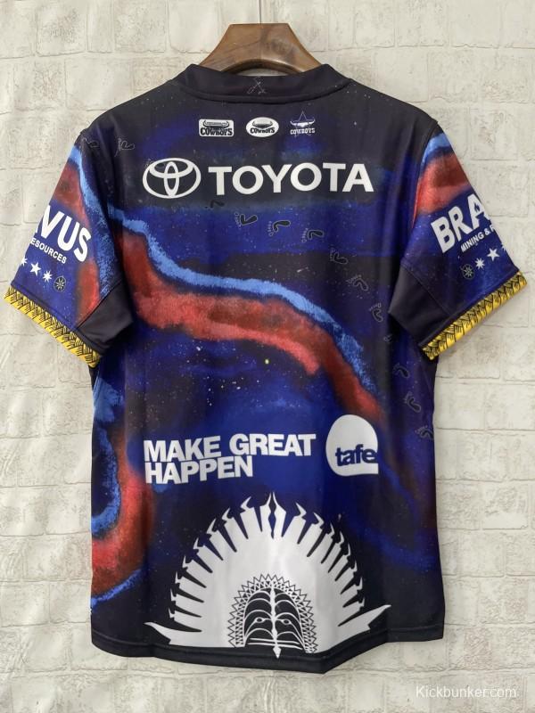 25/26 North Queensland Cowboys Navy with Indigenous Galaxy Design Jersey