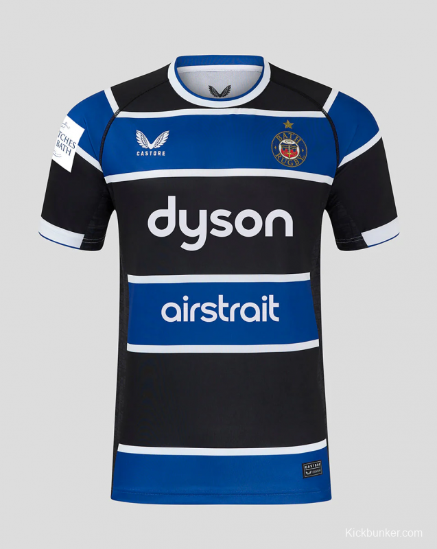 25/26 Bath Rugby Blue with Black and White Hooped Jersey