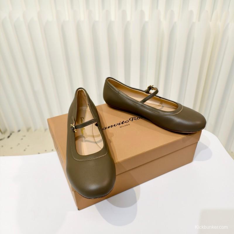 Gianvito Rossi Bohemian Style Flat Ballet Shoes 2025/SS