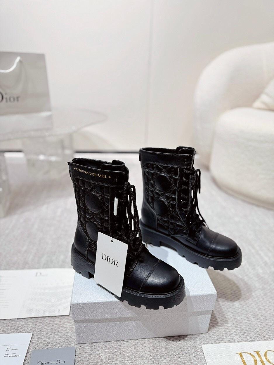 DIOR CHRONO Embroidered Motorcycle Ankle Boots - LY00390