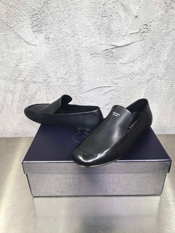 Prada Shuffle Monk Loafers Classic Retro Men's Leather Shoes - AS00380