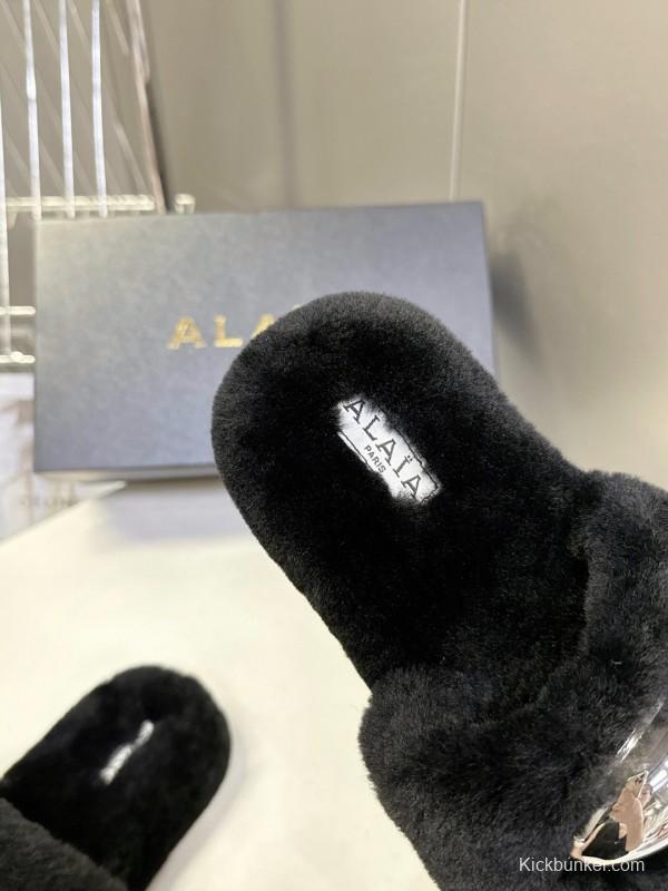 Alaïa Fall/Winter 2025 Fur Slippers - KFY00230