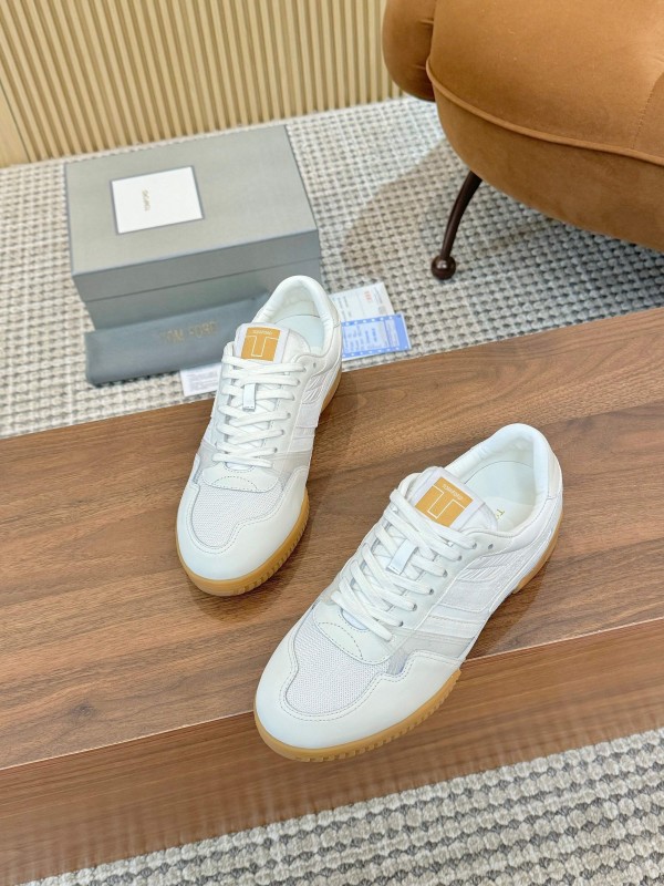 Tom Ford 2025 SS Casual Sneakers with Classic Color Blocking and Imported Leather Insole - AS00350