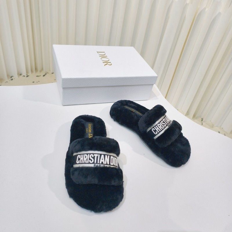 Dior Metal Buckle Wool Slippers Series - 2025SS