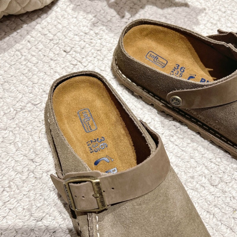 Birkenstock 2025 SS Two-Way Womens Sandals with Suede Leather and Retro Buckle - LY00240