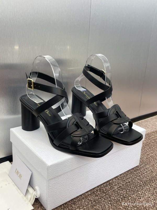 Dior D-Club Jelly Color Hollow Layered Cross Strap High Heel Women's Shoes - KFY00290