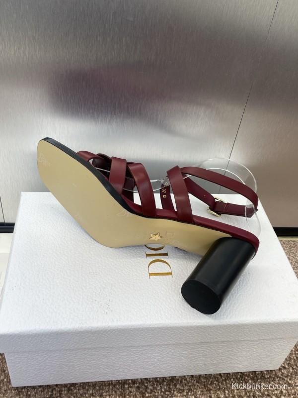 Dior D-Club Jelly Color Hollow Layered Cross Strap High Heel Women Shoes - KFY00290