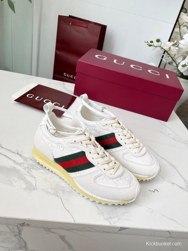 Gucci Women's Casual Shoes with GG Supreme Print and Metal Bit - AS00330