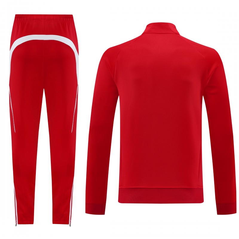 25/26 Bayern Munich Red Full Zipper Jacket+Long Pants