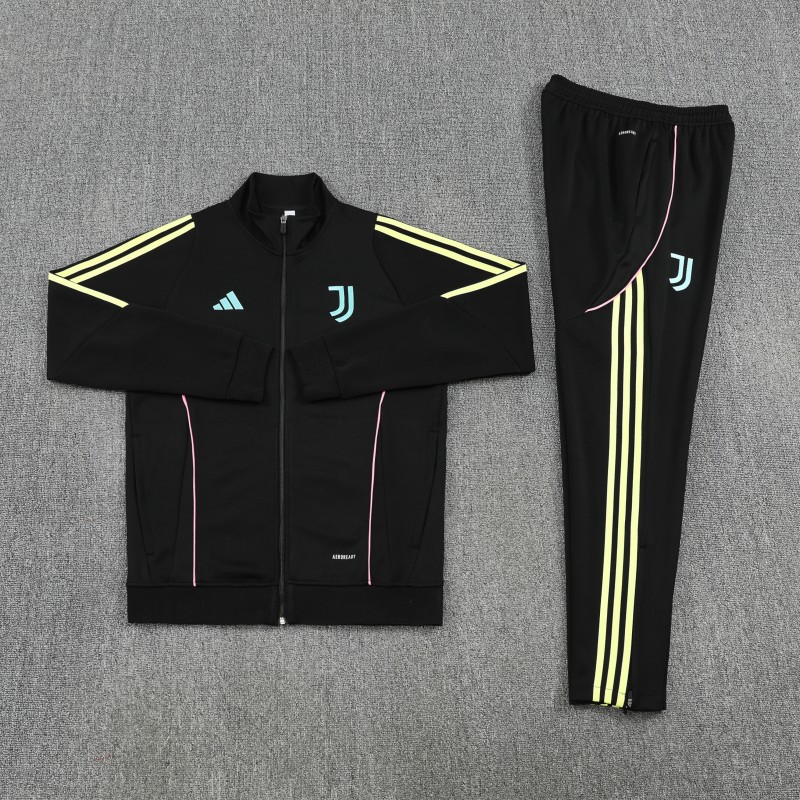 25/26  Juventus Black  Full zipper Jacket Tracksuit+ long pants