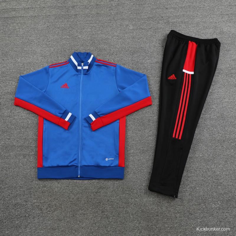 2026 Adidas Blue Full Zipper Jacket + Black Long Pants