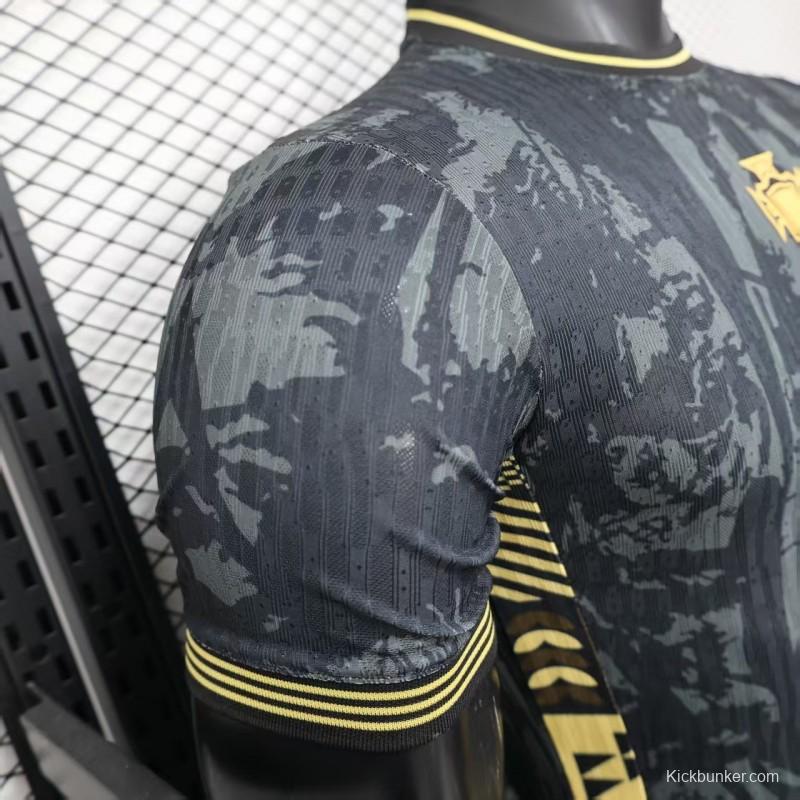 2026 Player Version Portugal Dark Grey with Abstract Graphic Pattern Jersey