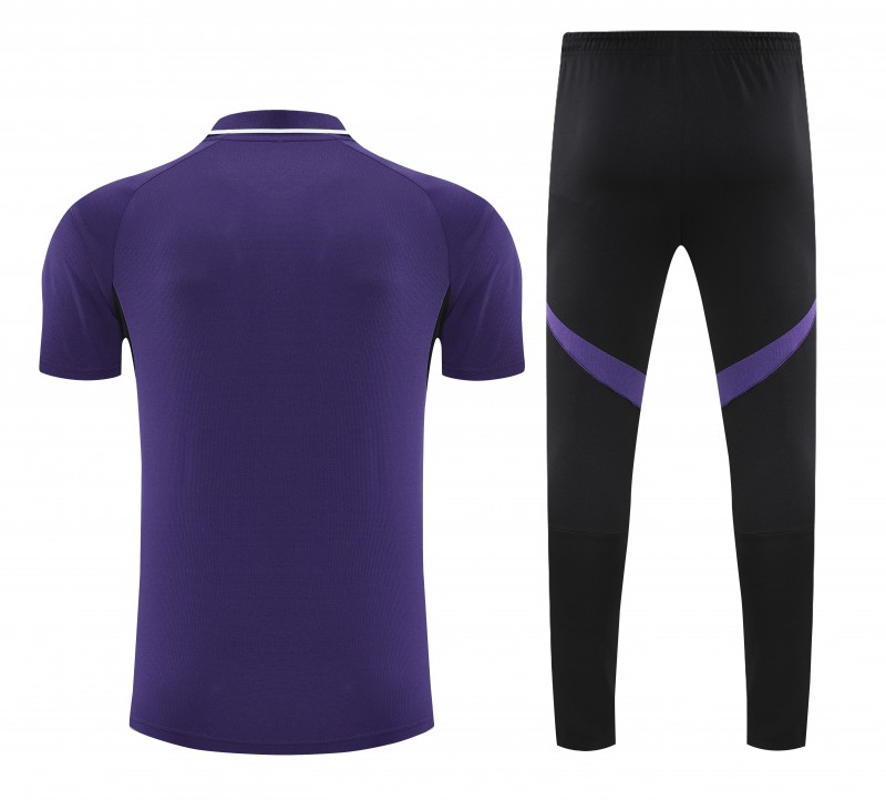 26/27  Manchester United Purple Polo Training Shirt + Long Pants Tracksuit