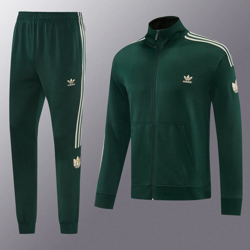 2026 Adidas Navy Green  Full Zipper Jacket + Long Pants