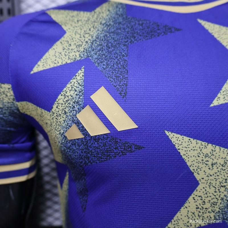Player Version 2026  Argentina AFA Adidas Special Edition Royal Blue Gold Star Print Champions Jersey