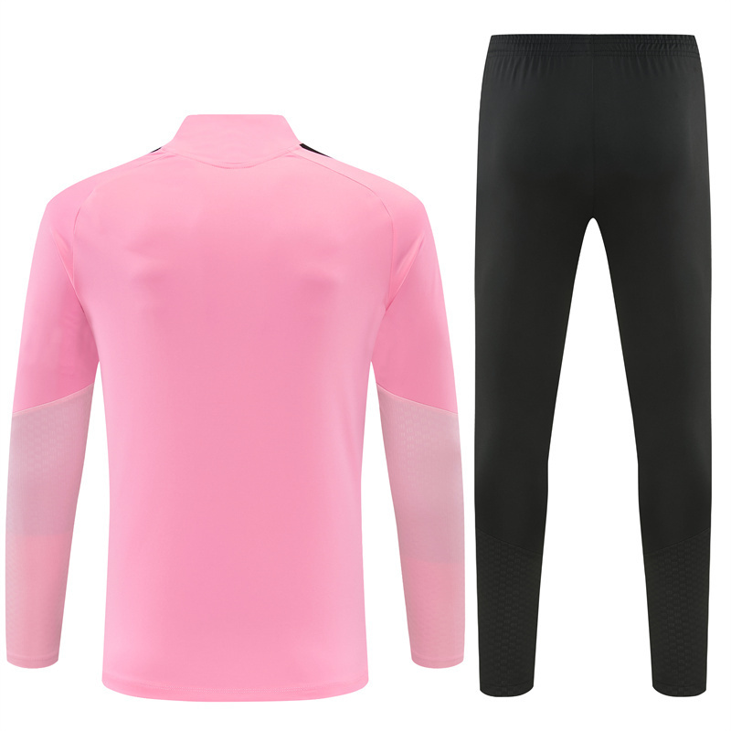 2026 Inter Miami CF Pink  Half Zipper Jacket Tracksuit + Black Long Pants