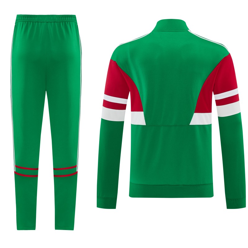 2026/27 Mexico  Green & Red Retro Full Zipper Jacket Tracksuit + Long Pants (Adidas Originals)