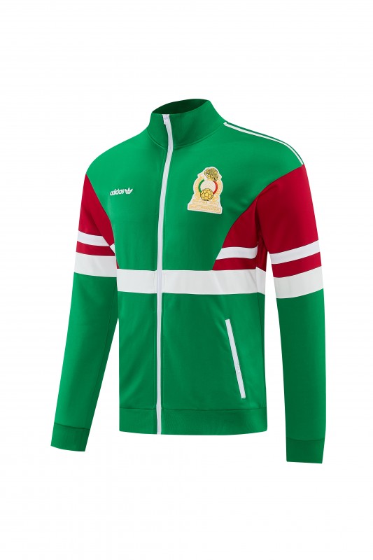 2026/27 Mexico  Green & Red Retro Full Zipper Jacket Tracksuit + Long Pants (Adidas Originals)