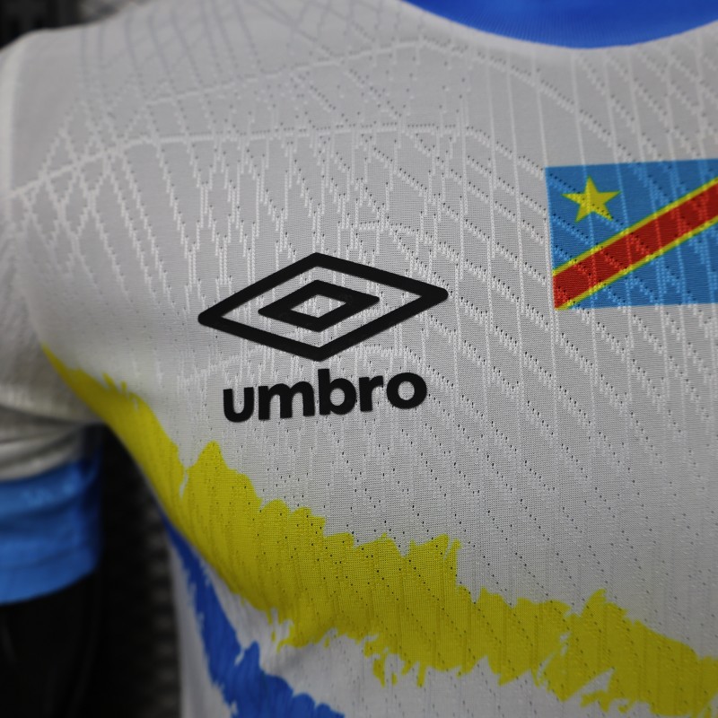 Player Version 26/27  DR Congo  White & Sky Blue  Special Edition Away Jersey