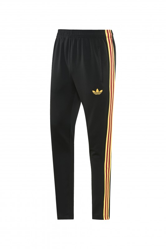 2026/27 AS Roma Burgundy & Gold Full Zipper Jacket Tracksuit +Black  Long Pants
