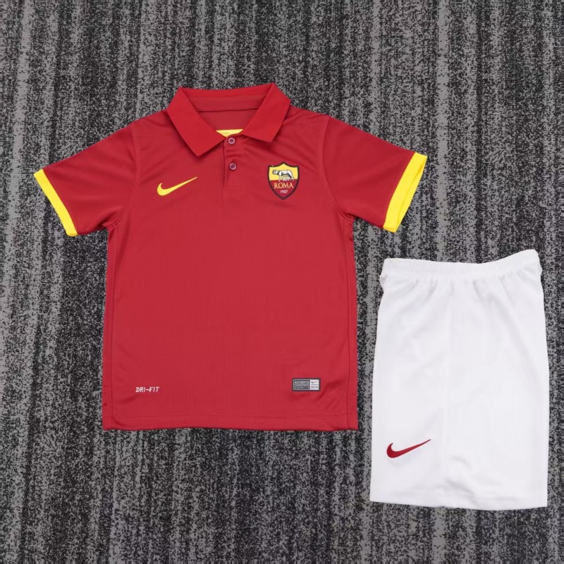 Retro Kids 14/15 AS Roma Maroon Home Jersey