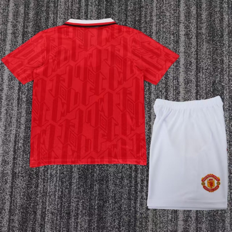 Retro Kids 92/94 Manchester United Red Home Jersey
