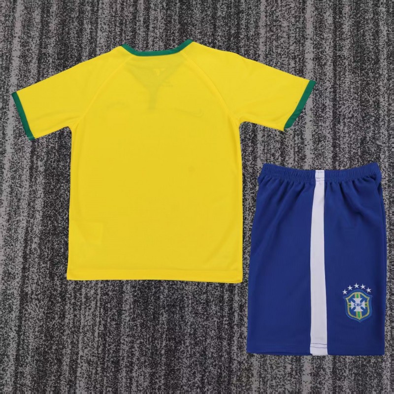 Retro 2014 Kids Brazil Home Jersey