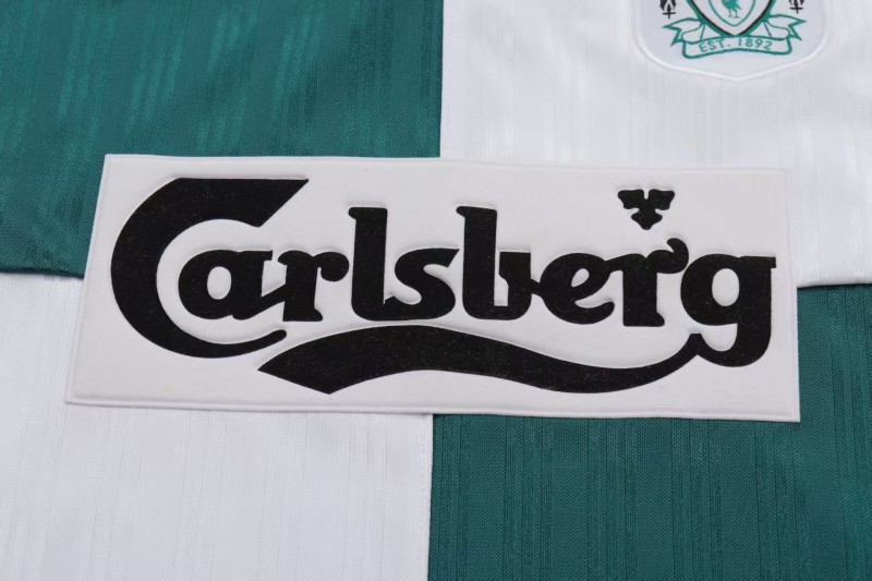 Retro 1995/96 Kids Liverpool White & Green Away Jersey