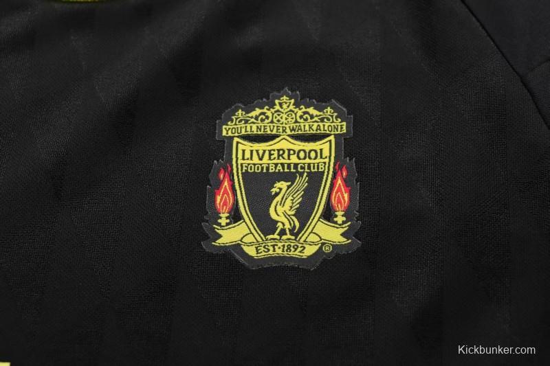 Retro 2010/11 Kids Liverpool Black & Yellow Away Jersey