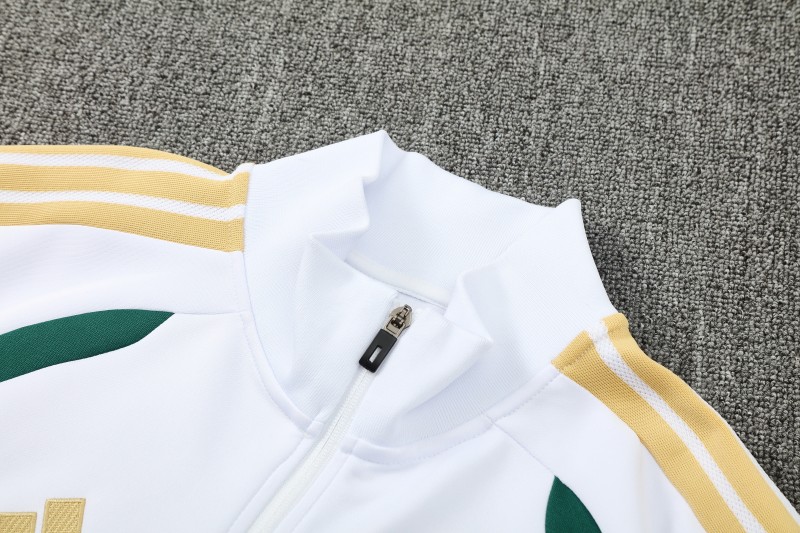 26/27 Italy White & Green Full Zipper Jacket Tracksuit + Long Pants
