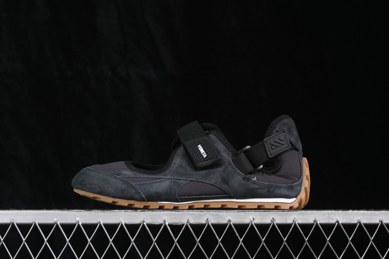 Bottega Veneta Orbit Flash Suede Round-Toe Mary Jane Low-Top Lifestyle Sneakers - AJE5