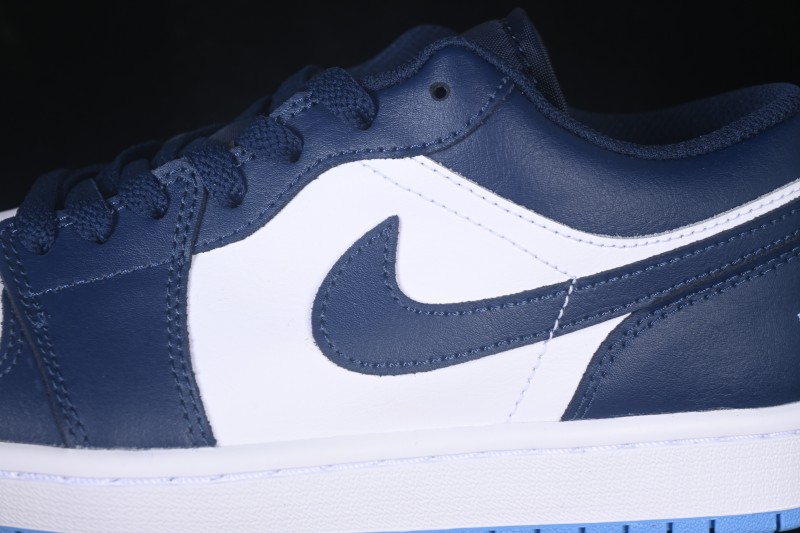 Nike Air Jordan 1 Low Retro Basketball Shoes with Classic White and Blue Colorway - 553558-404