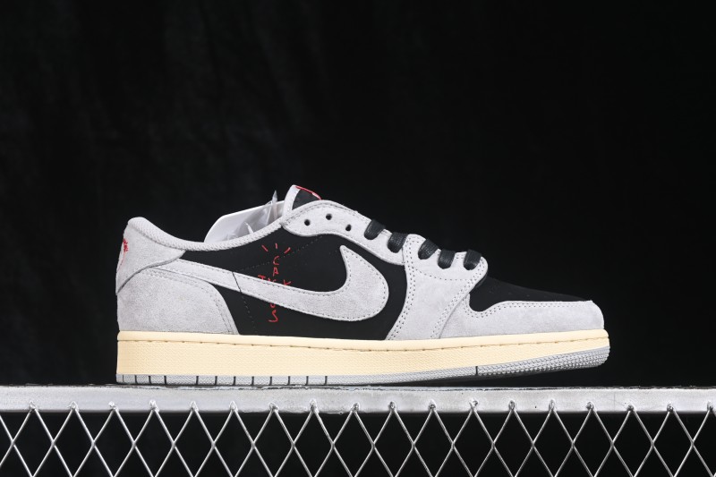 Nike Travis Scott Air Jordan 1 Low OG Retro Basketball Shoes with Reverse Swoosh Design - DM7866-010