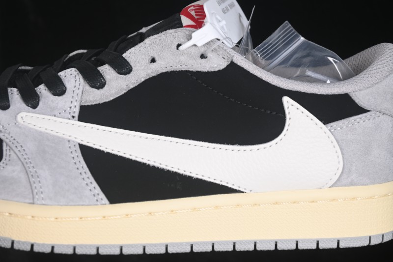 Nike Travis Scott Air Jordan 1 Low OG Retro Basketball Shoes with Reverse Swoosh Design - DM7866-010