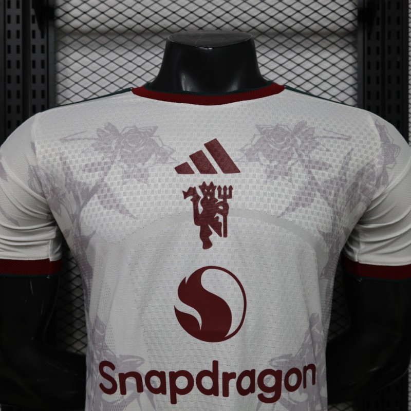 Player Version 26/27 Manchester United Away Grey White Rose   Special Edition Jersey
