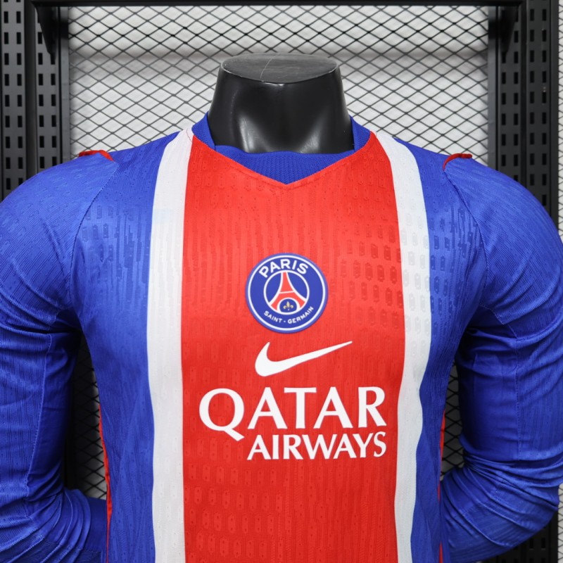 Player Version 26/27 PSG Blue & Red Stripe Long Sleeve Home Jersey
