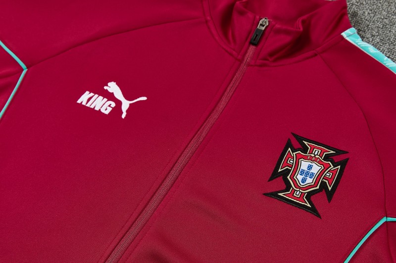 26/27 Portugal  Red Full Zipper Jacket Tracksuit + Long Pants