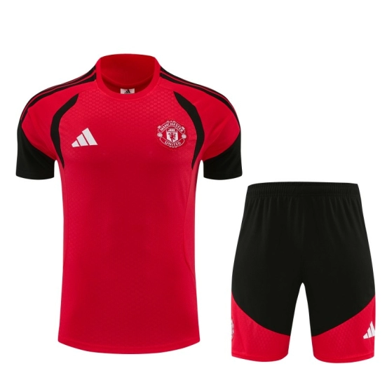 26/27 Manchester United Red & Black Short Sleeve+ Soccer Shorts