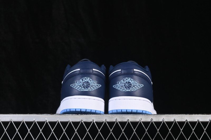 Nike Air Jordan 1 Low Retro Basketball Shoes with Classic White and Blue Colorway - 553558-404