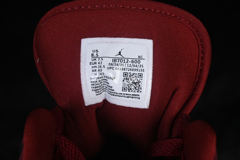 Nike Air Jordan 1 Low Retro Basketball Shoes with Gum Sole in Wine Red - IB7012-600
