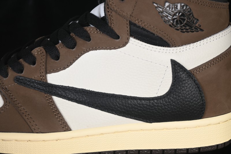 Nike Air Jordan 1 High OG Travis Scott Reverse Swoosh Limited Edition Basketball Shoes - CD4487-100